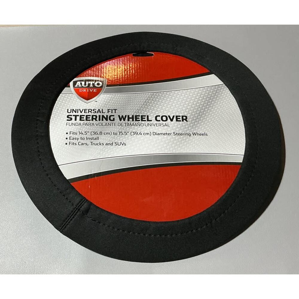 NEW Auto Drive Universal Black Neoprene Steering Wheel Cover